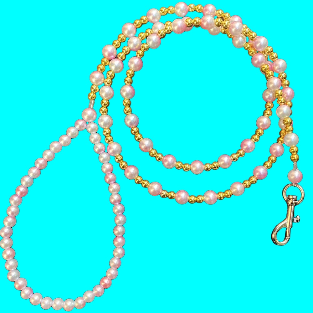 Luxury Pearls Beads Dog Harness Leash Puppy Leash Walking Traction 8-Wire Rope Chain for Small Dogs Pets Outdoors Accessories 15