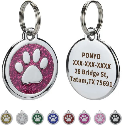 Pet ID Tags Free Engraving Pet Anti-Lost Collar Pendant Personalized Puppy Name Tag Cat Paw Decoration Customized Product